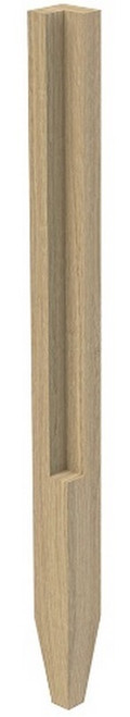 Notched 2" X 29" SQ. Leg with Foot White Oak 2" SQ. X 29" H