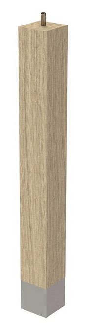 2" x 18" Square Leg w/Bolt & Brushed Aluminum Sleeve White Oak 2" SQ. x 18" H
