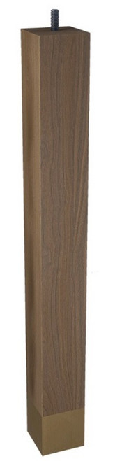 2" x 18" Square Leg w/Bolt & Warm Bronze Sleeve Walnut 2" SQ. x 18" H