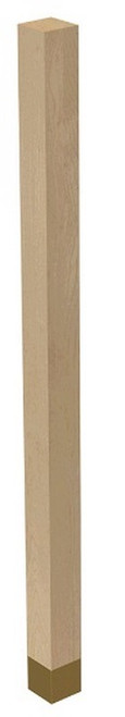 2" x 35.25" Square Leg with Satin Brass Sleeve Cherry 2" SQ. x 35.25" H
