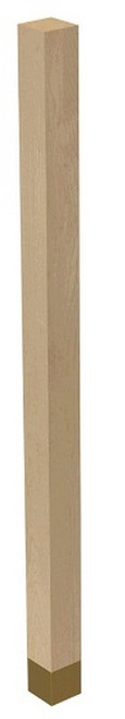 2" x 35.25" Square Leg with Satin Brass Sleeve Hard Maple 2" SQ. x 35.25" H