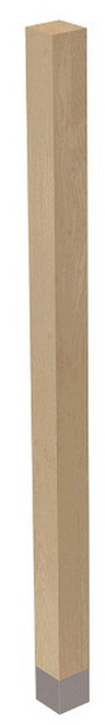 2" x 35.25" Square Leg with Brushed Aluminum Sleeve White Oak 2" SQ. x 35.25" H