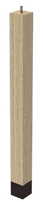 2" x 24" Square Leg w/Bolt & Oil Rubbed Bronze Sleeve White Oak 2" SQ. x 24" H