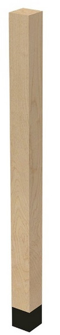 2" x 29" Square Leg w/ Wrought Iron Sleeve Hard Maple 2" SQ. x 29" H