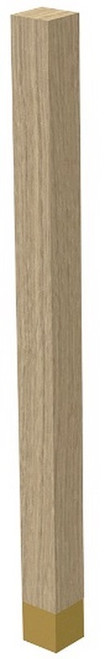 2" x 29" Square Leg w/ Satin Brass Sleeve White Oak 2" SQ. x 29" H