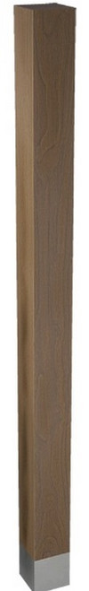 2" x 29" Square Leg w/ Brushed Aluminum Sleeve Walnut 2" SQ. x 29" H