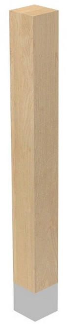 3" X 29" SQ Leg with Natural Aluminum Sleeve Red Oak 3" SQ. X 29" H