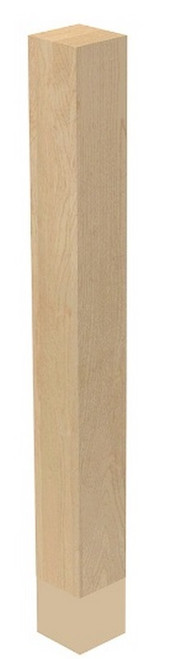 3" X 29" SQ Leg with Gold Sleeve Alder 3" SQ. X 29" H