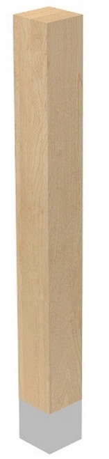 3" X 29" SQ Leg with Natural Aluminum Sleeve Alder 3" SQ. X 29" H
