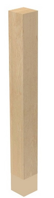 3" X 29" SQ Leg with Gold Sleeve Hard Maple 3" SQ. X 29" H
