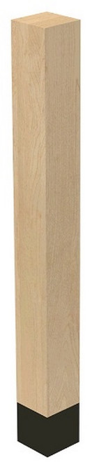 3" X 29" SQ Leg with Oil Rubbed Bronze Sleeve Hard Maple 3" SQ. X 29" H