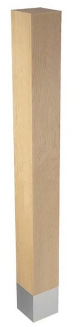 3" X 29" SQ. Leg with Brushed Aluminum Sleeve White Oak 3" SQ. X 29" H