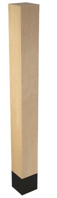 3" X 29" SQ. Leg with Wrought Iron Sleeve White Oak 3" SQ. X 29" H