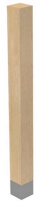 3" X 35.25" SQ Leg with Graphite Sleeve Red Oak 3" SQ. X 29" H