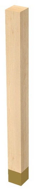 3" X 35.25" Square Leg with Satin Brass Sleeve Red Oak 3" SQ. X 35.25" H