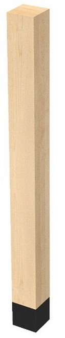 3" X 35.25" Square Leg with Wrought Iron Sleeve Red Oak 3" SQ. X 35.25" H