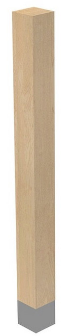 3" X 35.25" SQ Leg with Graphite Sleeve Alder 3" SQ. X 35.25" H