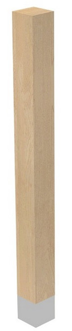 3" X 35.25" SQ Leg with Natural Aluminum Sleeve Alder 3" SQ. X 35.25" H