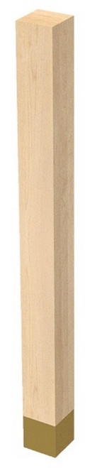 3" X 35.25" Square Leg with Satin Brass Sleeve Alder 3" SQ. X 35.25" H