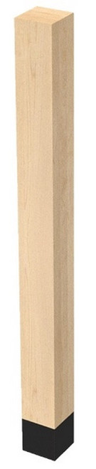 3" X 35.25" Square Leg with Wrought Iron Sleeve Alder 3" SQ. X 35.25" H