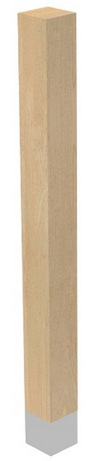 3" X 35.25" SQ Leg with Natural Aluminum Sleeve Cherry 3" SQ. X 35.25" H