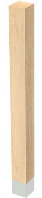 3" X 35.25" Square Leg with Chrome Sleeve Hard Maple 3" SQ. X 35.25" H