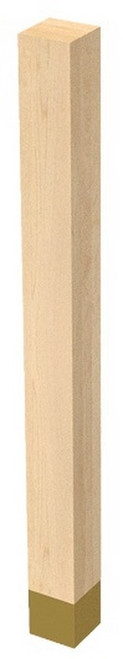 3" X 35.25" Square Leg with Satin Brass Sleeve Hard Maple 3" SQ. X 35.25" H