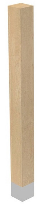 3" X 35.25" SQ Leg with Natural Aluminum Sleeve Walnut 3" SQ. X 35.25" H