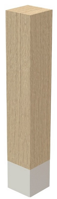 3" x 18" Sq Leg with Brushed Aluminum Sleeve Hard Maple 3" SQ. X 18" H