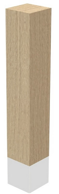 3" x 18" Sq Leg with Natural Aluminum Sleeve Hard Maple 3" SQ. X 18" H