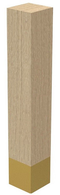 3" x 18" Sq Leg with Satin Brass Sleeve Hard Maple 3" SQ. X 18" H