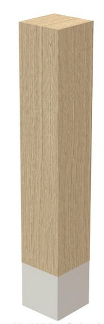 3" x 18" Sq Leg with Brushed Aluminum Sleeve White Oak 3" SQ. X 18" H