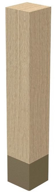 3" x 18" Sq Leg with Warm Bronze Sleeve White Oak 3" SQ. X 18" H