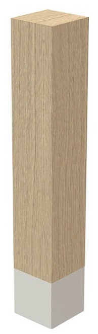 3" x 18" Sq Leg with Brushed Aluminum Sleeve Walnut 3" SQ. X 18" H
