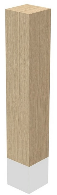 3" x 18" Sq Leg with Natural Aluminum Sleeve Walnut 3" SQ. X 18" H
