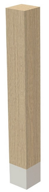 3" x 24" Sq Leg with Brushed Aluminum Sleeve Hard Maple 3" SQ. X 24" H