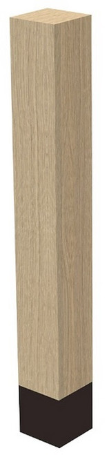 3" x 24" Sq Leg with Wrought Iron Sleeve Hard Maple 3" SQ. X 24" H