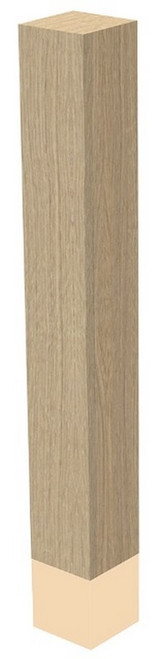 3" x 24" Sq Leg with Gold Sleeve White Oak 3" SQ. X 24" H