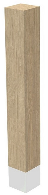 3" x 24" Sq Leg with Natural Aluminum Sleeve White Oak 3" SQ. X 24" H