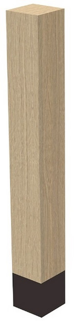 3" x 24" Sq Leg with Oil Rubbed Bronze Sleeve White Oak 3" SQ. X 24" H