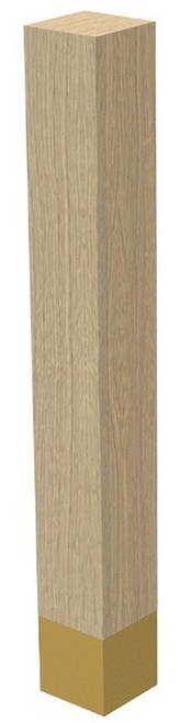 3" x 24" Sq Leg with Satin Brass Sleeve White Oak 3" SQ. X 24" H
