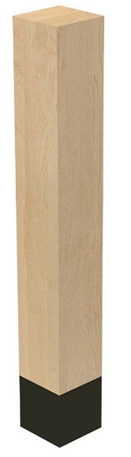 4" X 29" SQ Leg with Oil Rubbed Bronze Sleeve Red Oak 4" SQ. X 29" H