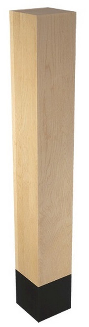 4" X 29" SQ. Leg with Wrought Iron Sleeve Alder 4" SQ. X 29" H