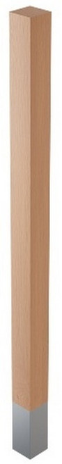 2" x 35.25" Square Leg w/4.5" Natural Aluminum Sleeve Red Oak 2" SQ x 35.25" H