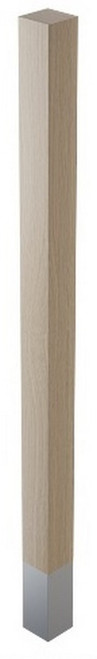 2" x 35.25" Square Leg w/4.5" Natural Aluminum Sleeve White Oak 2" SQ x 35.25" H