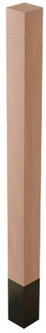 2" x 29" Square Leg w/4.5" Warm Bronze Sleeve Red Oak 2" SQ x 29" H