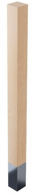 2" x 29" Square Leg w/4.5" Chrome Sleeve Hard Maple 2" SQ x 29" H