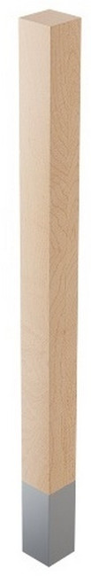 2" x 29" Square Leg w/4.5" Natural Aluminum Sleeve Paint Grade 2" SQ x 29" H