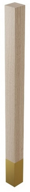 2" x 29" Square Leg w/4.5" Satin Brass Sleeve White Oak 2" SQ x 29" H