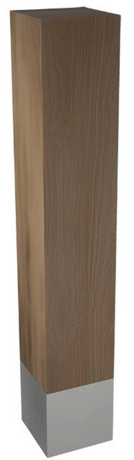 5" X 29" SQ. Leg with Brushed Aluminum Sleeve Walnut 5" SQ. X 29" H